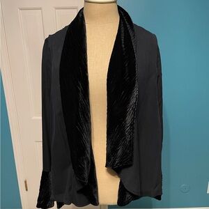 Love Scarlett Black Velvet Trim Blazer